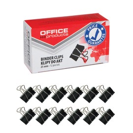 Paper Spring-Tight Clips Office Products 25mm 12pcs Black/Small Office Accessories/Type-for Documets/Kind-Standard/Material-Metal/Colour-Black/Size-25mm