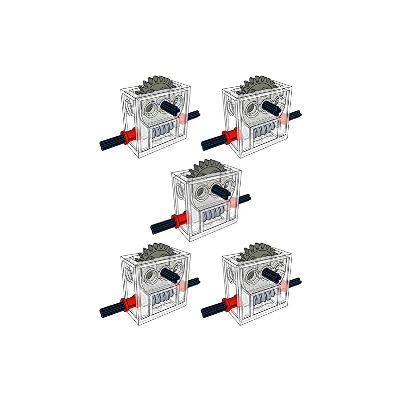 Technical Parts 5 Set Gearbox Assembly Complete Trans-Clear Wormbox Gear