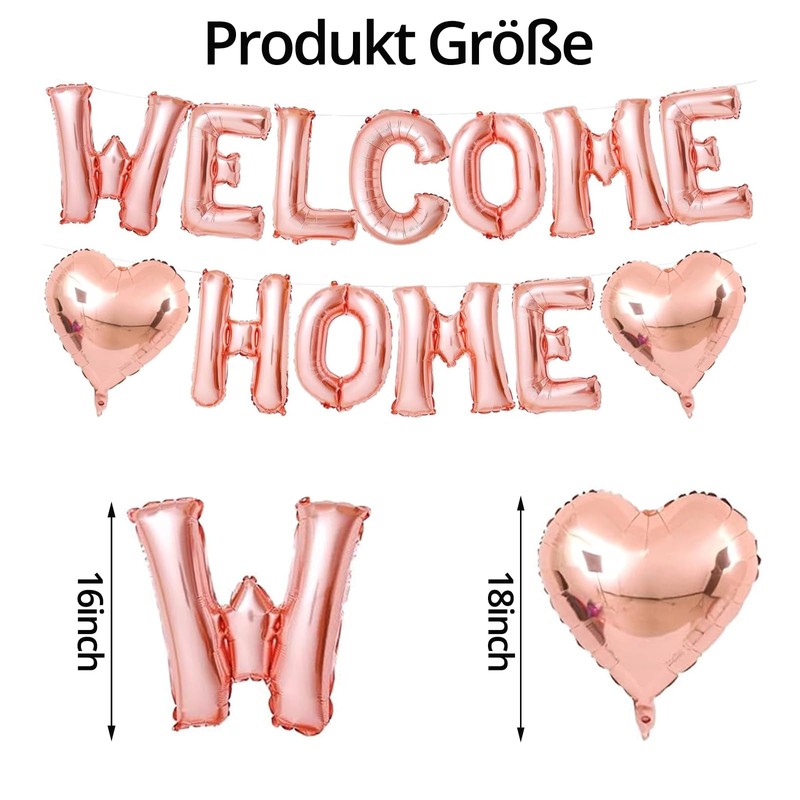 DazzJoy Welcome Home Balloons Rose Gold