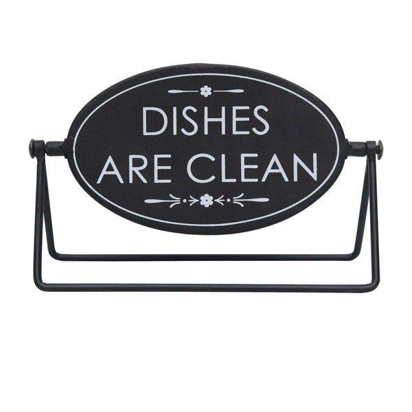 Reversible Freestanding Black Metal Sign, 2-Sided Tabletop Sign Décor for