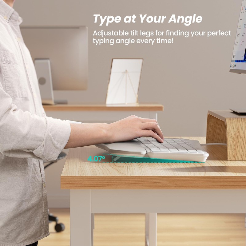 Nulea RT05C Wired Ergonomic Keyboard, Split Keyboard with Cushioned Wrist