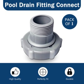 Pool Drain Fitting Connects fits for Coleman Pools, ID1.5-inch Connect To The Bottom Of The Pool and OD1.0-inch Connect To The Garden Pipe