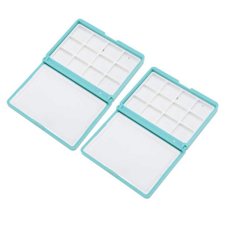 2Pcs Portable Watercolor Box Detachable Easy to Clean Compact Mini