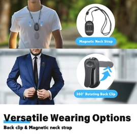128G Body Camera, Thumb Size Cam,Wearable Camera with 360°Rotatable Clip & Magnetic Clip,150 Minutes for Recording,Take for Lecture,Traveling,Pet Walking ,Outdoors Activities (1080P-Basic-128G)