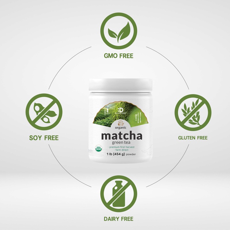 Organic Matcha Green Tea Powder, 1 lb (454g) | First