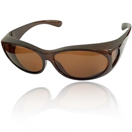 Adventure Oh TSC20 Over Glasses, Women's Sunglasses, Polarized Sunglasses, Over Glasses, Polarized Glasses, UV Protection, Sabae City, Hay Fever, Protection Glass, Pollen, Cocoa Brown Frame *Brown