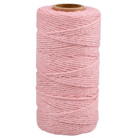 Pink String,100M/328 Feet Cotton String Bakers Twine,2MM Cotton Cord,Heavy Duty Packing String for DIY Crafts and Gift Wrapping