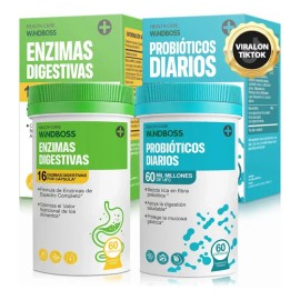 Enzima Digestivas Y Probioticos Windboss en cápsula Sin sabor pack 2 de 60 un