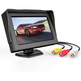 LEDON 4.3" HD Monitor Reverse Camera Rear View Backup Parking Cam Kit Night Vision