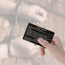 Black Miranda Card with Torn American Flag on The Back, New Police Black Miranda Rights Card, Standard Field Sobriety Test Clues Cards Greeting Cards Office and School Supplies