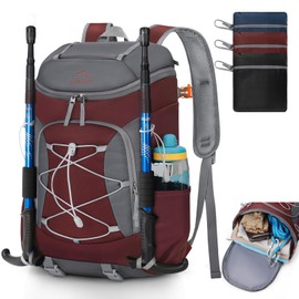 Lubardy Foldable Hiking Backpack for Women Men Packable Camping Backpack 40L Waterproof Hiking Daypack Bag Lightweight Collapsible Daypack for Travel Trekking Mountaineering Large Capacity Red