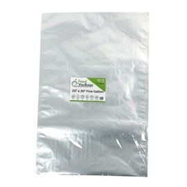 10 - Five Gallon 20" x 30" FoodVacBags Mylar Aluminum Foil Food Storage Bags with 2000cc Oxygen Absorbers, Heat Sealing, Long-Term Storage for Food, Silver