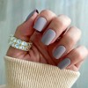 Sure Things 24 Matte Gray Short Press On Nails w/