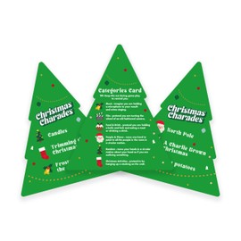 Gift Republic Christmas Charades Game Fun Festive Family-Friendly Mime Game with 300 Charade Prompts for Kids & Adults100 Tree-Shaped Cards in a Box