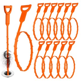 12 Pack Drain Snake Unblocker 25Inch/64cm Drain Hair Remover Plug Unblocker Tool Reusable Plumbing Snake for Kitchen Bathroom Shower Toilet Sink Drain Unblockers