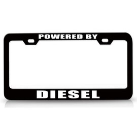 Custom Brother - Powered by Diesel Metal Car SUV Truck License Plate Frame Bl m94