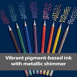 Pentel Hybrid Dual Metallic Gel Pen 1.0mm Wallet of 10 Assorted Colours (K110-D10)