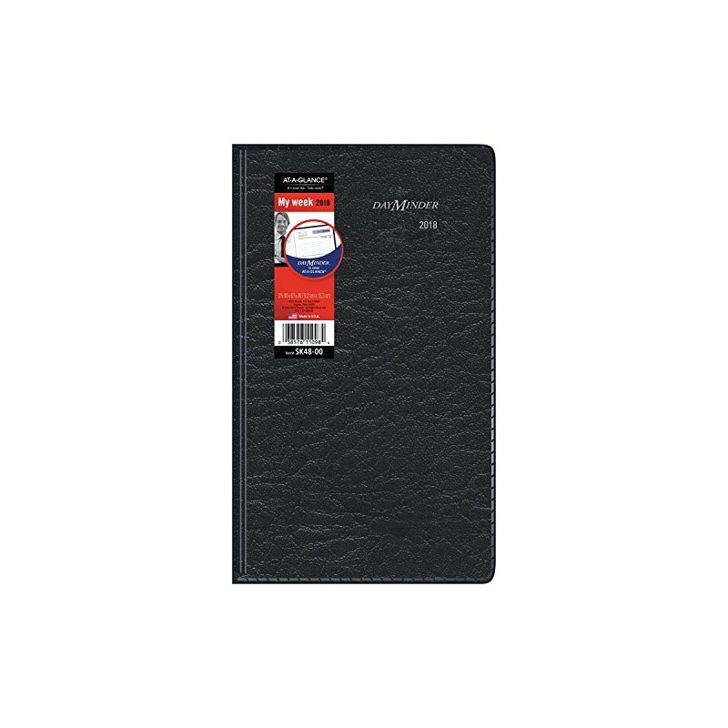 AT-A-GLANCE DayMinder Planificador semanal de bolsillo, enero de 2018 a