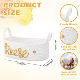 Baby Korb Geschenk, Personalisierte Babykorb Aufbewahrungskörbe, Aufbewahrungs-Baby Organizer, Aufbewahrungskorb für Babyspielzeug und Wickelkorb (33 * 19 * 12 cm)