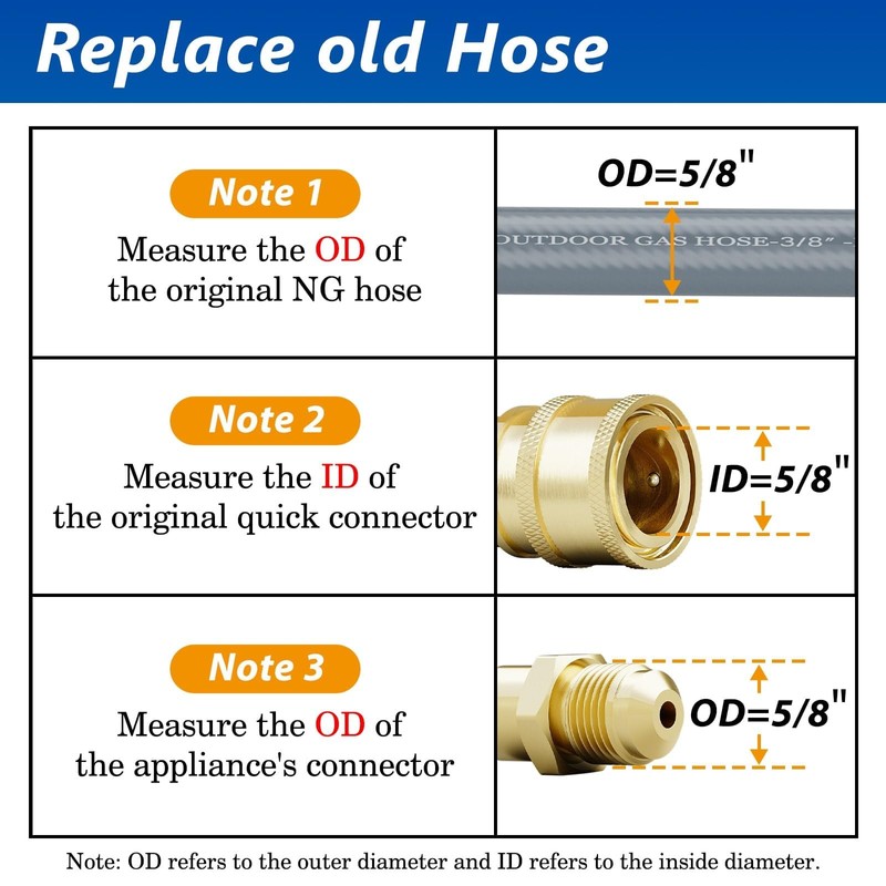 NUPICK 48FT 3/8" Natural Gas Hose,Natural Gas Quick Connect Hose
