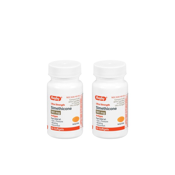 Rugby Ultra Strength Simethicone Gas Relief 180 mg - Maximum