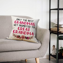 Mancheng-zi Baby Announcement Pillow Covers 18x18, Great Grandparents, Pregnancy Reveal, Gifts for Great Grandma