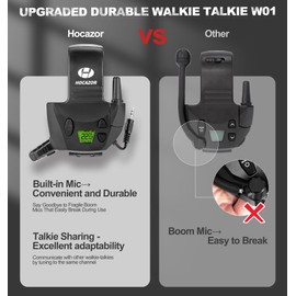 Hocazor W01 Walkie Talkies Compatible with Walker's Razor Slim Electronic Ear Muffs, Handsfree Communication for Outdoors Hunting Shooting Construction Sites Work Shop