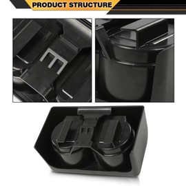 CNNELL Center Console Cup Holder Compatible with Chevy Colorado 2004-2012/Fit GMC Canyon 2004-2012 Front Rear Bench Seat Dual Console Insert Double Storage 19256630 89039575