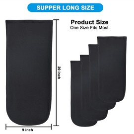 2 Pieces 20 Inch Unisex Dreadlock Cap Long Hair Dreads Head Wrap Wide Stretchable Sleeping Cap Hair Accessories Sleep Bonnet for Men Women, Black