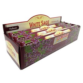 Tulasi White Sage Sticks, Set of 6, 20 Sticks per Box of 6