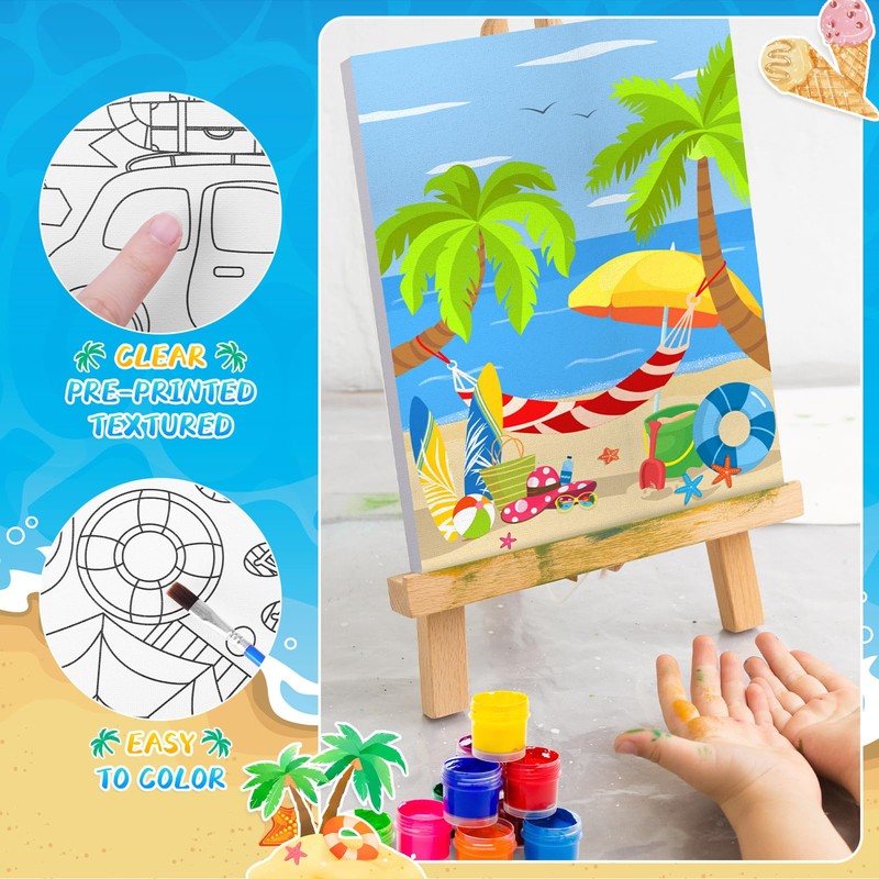 Pre Drawn Stretched Canvas for Painting 8x10 Inch, 8 Pack