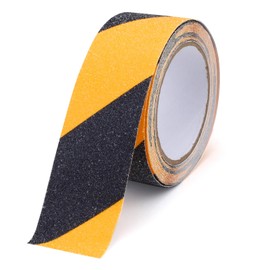 Huakaile Yellow Black Cautinon Tape, Anti Slip Grip Tape, 1.97" x 16.4Ft Non Skid Traction Tape, Waterproof Warning Strips for Outdoors Steps Indoor Stairs Treads Skateboard Ladder Floor