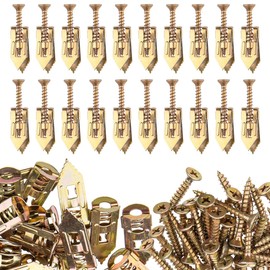 WerkaSi 100 Pcs Self Drilling Drywall Anchors with Screws 50 Sheetrock Anchors 0.47x1.18 Inch and 50 Expansion Screws 0.16x1.18 Inch No Drill or Holes in Wall