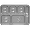 Carlisle FoodService Products P614R09 Right-Hand 6-Compartment Polypropylene Tray, 10" x