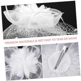 Healeved 2pcs Bride Fascinator Hair Clip Elegant Tea Party Headband Accessory for Women for Weddings Banquets and Special Occasions
