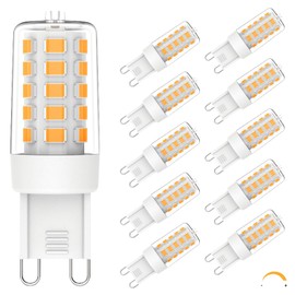 Chinnor G9 LED Bulb Dimmable, Warm White 2700K, 4W G9 Light Bulbs, 40W T4 Halogen Equivalent, Bi Pin Base G9 Chandelier Lighting, No-Flicker 360°Beam Angle, 120V 450LM, 10 Pack
