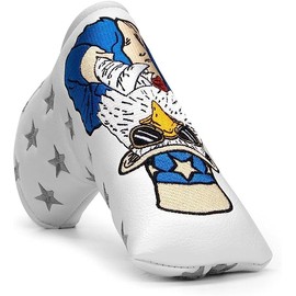 Magic Eagle Golf Putter Headcover Magnetic Closure Golf Blade Putter Cover (White)