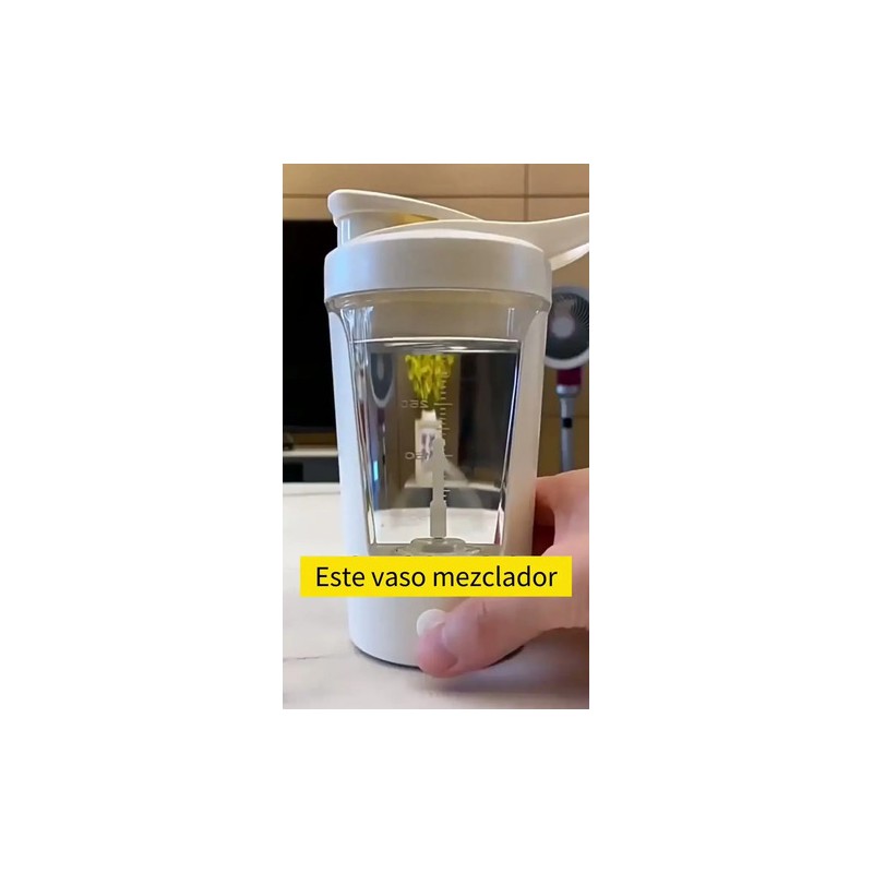 Vaso Shaker Eléctrico Time4buy 450 ml, con Llavero Scoop y
