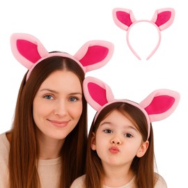 Top Tie Pig, Pig, Animal Ears, Headband Headband, Cosplay, Hair Ornament, For Children, Adults, Fluffy Ears, Halloween, School Festivals, Birthdays, Parties, Gift, Costume, Cute