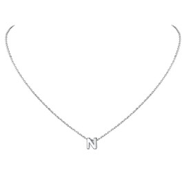 Suplight Women's Necklace Jewellery DIY Letters A - Z Charms Clavicle Chain 925 Silver / 18k Gold-plated Rose Gold Initial Pendant 45 cm 1.5 mm Rolo Chain Minimalist Jewellery Accessory with Gift Box, N