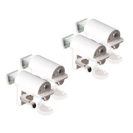 KLEMMFLEX Clamp holder for blinds, blind holder without drilling, for clamping, pack of 4, white, sturdy clamp support with metal bracket, adjustable from 4-25 mm, for windows and balcony doors