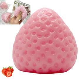 Strawberry Squish Squeeze Toys,Fufu Squishy,Squishy Toy,Handmade Strawberry Taba Squishy Toy,Soft Strawberry Squeeze Toy,Creative Cute Squish Simulated Strawberry,Stress Relieving Squeeze Toy,Pink