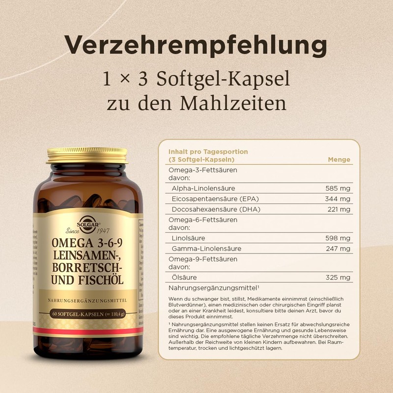 SOLGAR® Omega 3-6-9 | Balanced Ratio of Omega-3, 6 and