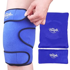 Hilph Hilph Knee Ice Pack Wrap, Reusable Ice Pack for Knee Replacement Surgery Gel Cold Pack Knee Ice Wrap Around Entire Knee for Meniscus Damage, Osteoarthritis, Bursitis, Joint Effusion - Blue