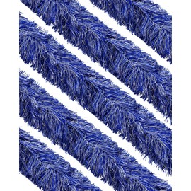Jexine 8 Pcs Feather Boas Bulk Artificial Fluffy Boas Decor for Wedding Costume Dress Tea Party Supplies(5 ft,Dark Blue, White)