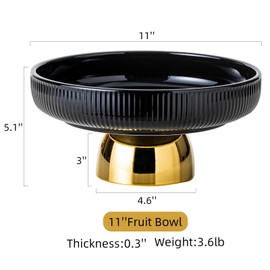 KAMAIDI Ceramic Fruit Bowl, 11 inch Large Decorative Bowl for Home Kitchen Decor, Fruit and Vegetable Holder, Display Trays for Salad or Dessert Parties, Decorative Fruit Bowl for Table Countertop