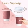 MATICAN 12 oz Ripple Insulated Disposable Paper Coffee Cups with