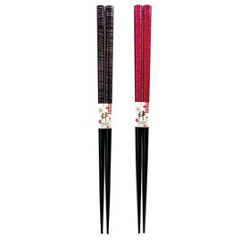 Couples Chopsticks Dyed, Dark Brown, Red, Dishwasher Safe, Design, Paulownia Box, Wrapping, Gift for Parents, Dad, Mom, Grandpa, Grandma, Mother's Day, Father's Day, Respect for the Aged Day, Wedding