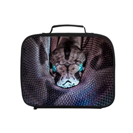 Snake Animal Print Portable Lunch Bag without Shoulder Strap, Reusable Insulated Lunch Box Cooler Bag for Kids Boys