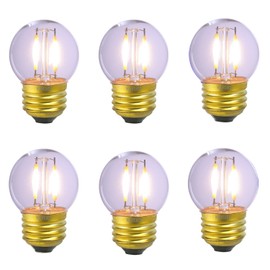 MAINDECO G40 Low Wattage Bulb,E26 Base,1W Mini Globe LED Bulb, 2700K Warm White Low Light Bulb,for Small Lamp,6 Pack